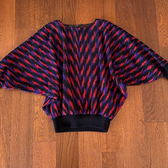 Vintage Gogo Folklore Olga Fisch Ecuadorian Woven Dolman Sleeve Top - Picture 9 of 10